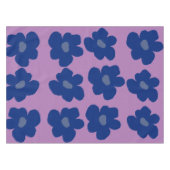 Hippie bloemen blauw tafelkleed (Voorkant (Horizontaal))