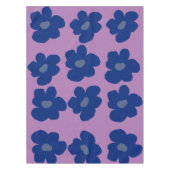 Hippie bloemen blauw tafelkleed (Voorkant)