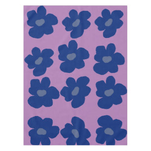 Hippie bloemen blauw tafelkleed