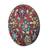 hippie bloemen dartboard dartbord (Voorkant Rechts)