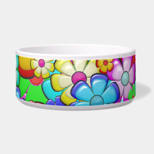 hippie bloemen kattenvoer voerbakje