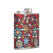 hippie bloemen kolf heupfles (Rechts)