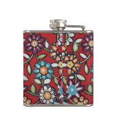 hippie bloemen kolf heupfles (Achterkant)