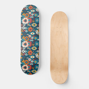 Hippie Bloemen Met Mystieke Ogen Blues & Sinaasapp Persoonlijk Skateboard