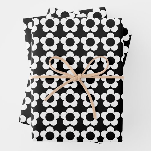 Hippie bloemen patroon inpakpapier vel (In situ)