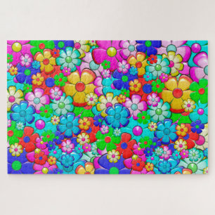 Hippie bloemen puzzel