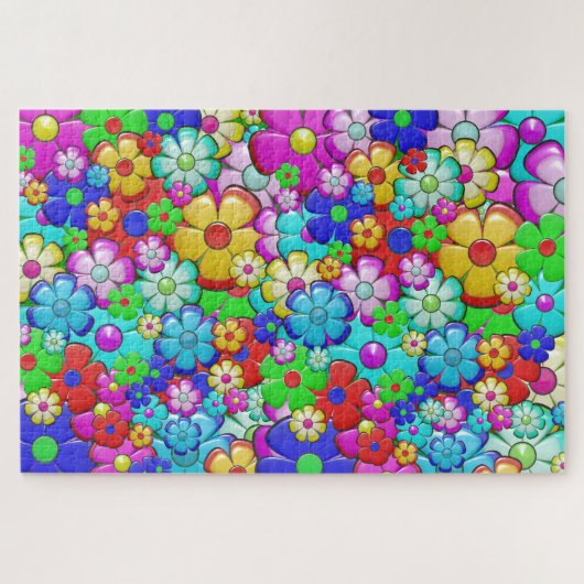 Hippie bloemen puzzel (Horizontaal)