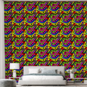 HIPPIE BLOEMEN RETRO DOVE naadloos Behang