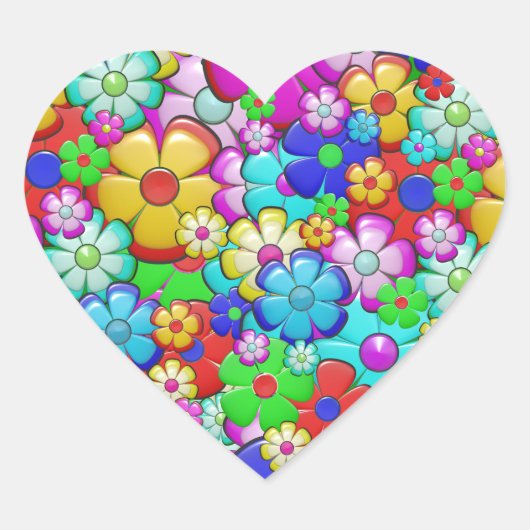 Hippie bloemen stickers (Voorkant)