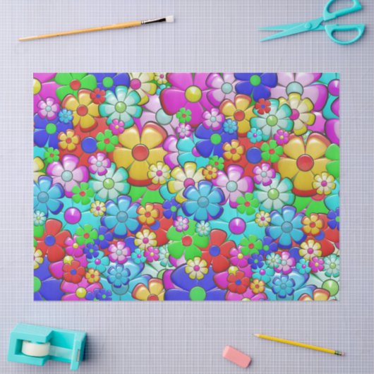 Hippie bloemen tissuepapier (Craft)