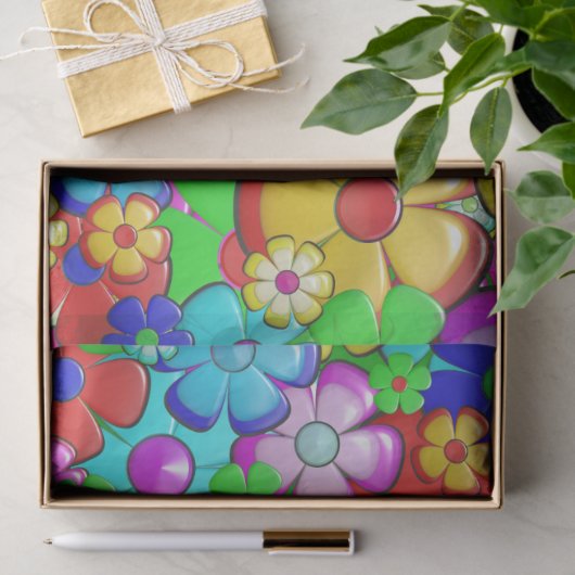 Hippie bloemen tissuepapier (Geschenk)