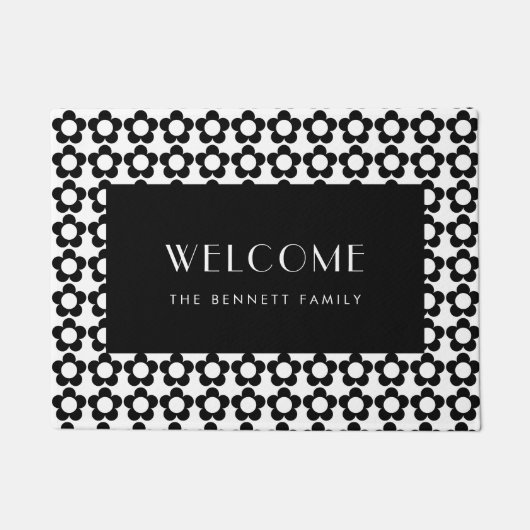  hippie bloemenpatroon deurmat (Voorkant)