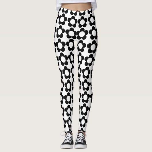  hippie bloemenpatroon leggings (Voorkant)