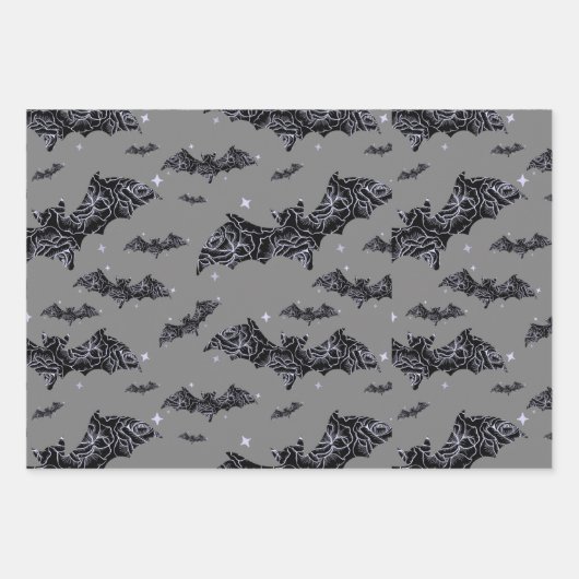 Hippie bloemenschedel inpakpapier vel (Voorkant 3)