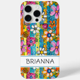 Hippie Bloemkracht Persoonlijk iPhone 15 Pro Max Hoesje
