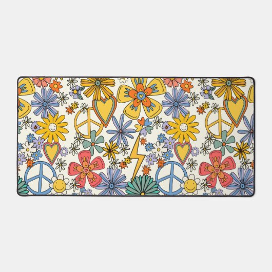 Hippie bloemontwerp bureaumat (Voorkant)