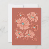 Hippie Blooms: Abstracte Red Flower Power kunstwer (Voorkant)