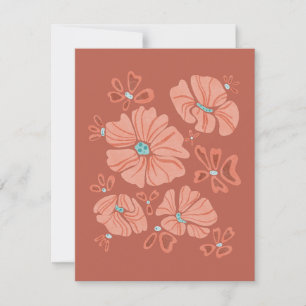 Hippie Blooms: Abstracte Red Flower Power kunstwer