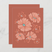 Hippie Blooms: Abstracte Red Flower Power kunstwer (Voorkant / Achterkant)