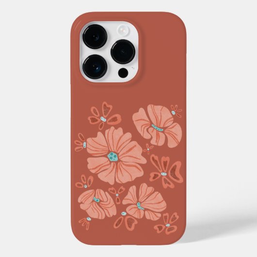 Hippie Blooms: Abstracte Red Flower Power kunstwer Case-Mate iPhone Case (Achterkant)