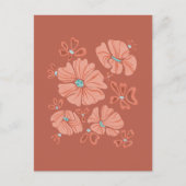 Hippie Blooms: Abstracte Red Flower Power kunstwer Feestdagenkaart (Voorkant)