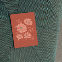 Hippie Blooms: Abstracte Red Flower Power kunstwer