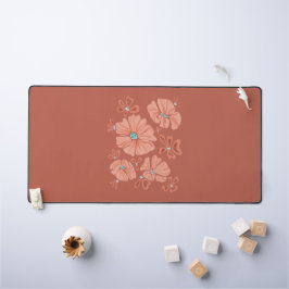 Hippie Blooms: Abstracte rode bloemkracht Bureaumat