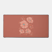 Hippie Blooms: Abstracte rode bloemkracht Bureaumat (Voorkant)