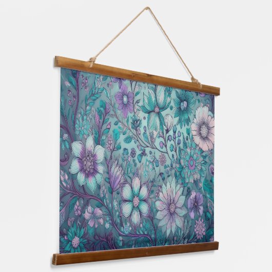 Hippie Blues Hangend Wandkleed (Gebogen)