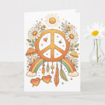 Hippie Boheemse Sfeer Lege Kunstkaart