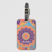 Hippie Bohemian Mandala Paarse Mix Persoonlijk Bagagelabel (Voorkant (verticaal))