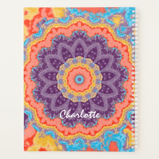 Hippie Bohemian Mandala Paarse Mix Persoonlijk Planner (Achterkant)
