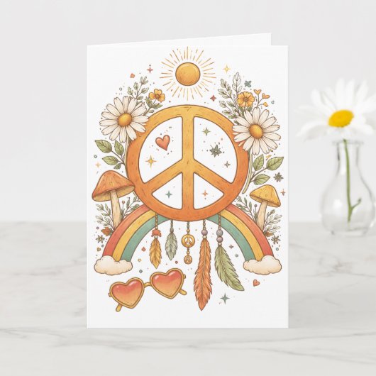 Hippie Bohemian Vibes Blank Art Card Kaart (Kleine Plant)