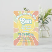 Hippie Boho Baby shower Sunshine Son Kaart (Staand voorkant)