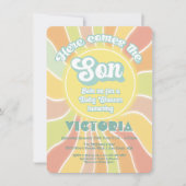 Hippie Boho Baby shower Sunshine Son Kaart (Voorkant)