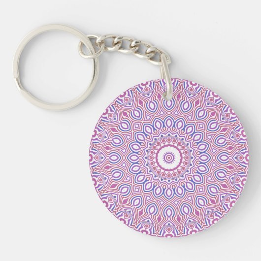 Hippie Boho Funky Groovy Bohemian Kaleidoscoop Sleutelhanger (Voorkant)