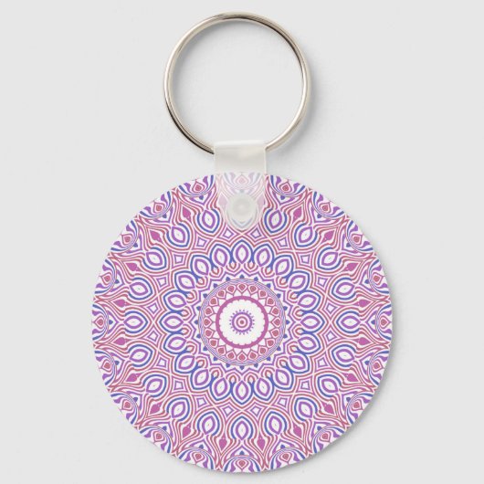 Hippie Boho Funky Groovy Bohemian Kaleidoscoop Sleutelhanger (Voorkant)