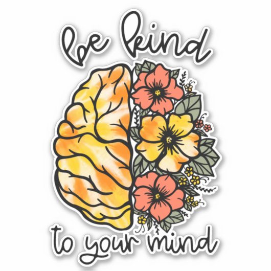 Hippie Boho is gek op je hersens Sticker (Voorkant)