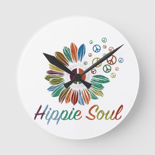 Hippie Boho Peace and Love Soul  Ronde Klok (Voorkant)