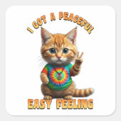 Hippie Boho Peaceful Easy Feeling Rabbit Bunny Vierkante Sticker (Voorkant)