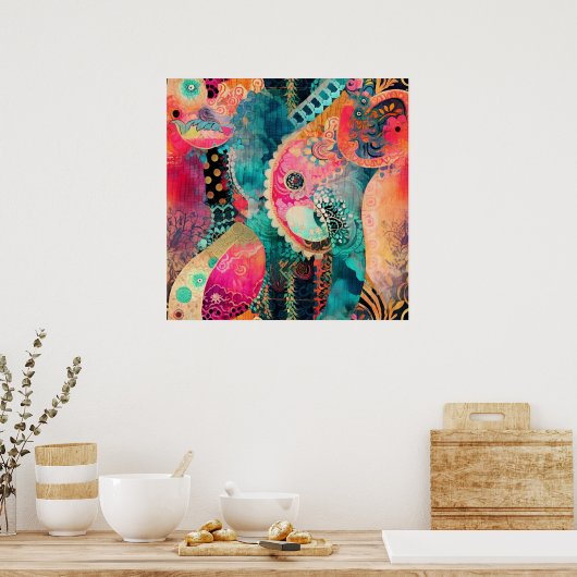 Hippie Boho-Poster Poster (Keuken)