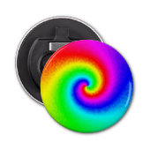  Hippie Boho Tie Dye Psychedelic Twirl Button Flesopener (Voorkant)