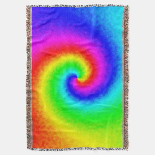  Hippie Boho Tie Dye Psychedelic Twirl Deken (Voorkant Verticaal)