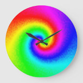 Hippie Boho Tie Dye Psychedelic Twirl Grote Klok (Voorkant)