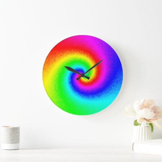  Hippie Boho Tie Dye Psychedelic Twirl Grote Klok (Huis)