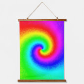  Hippie Boho Tie Dye Psychedelic Twirl Hangend Wandkleed (Voorkant)