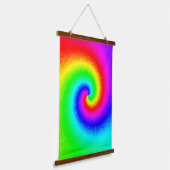  Hippie Boho Tie Dye Psychedelic Twirl Hangend Wandkleed (Gebogen)
