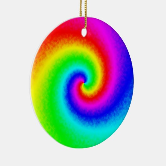 Hippie Boho Tie Dye Psychedelic Twirl Keramisch Ornament (Rechts)