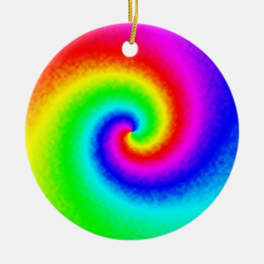 Hippie Boho Tie Dye Psychedelic Twirl Keramisch Ornament (Voorkant)
