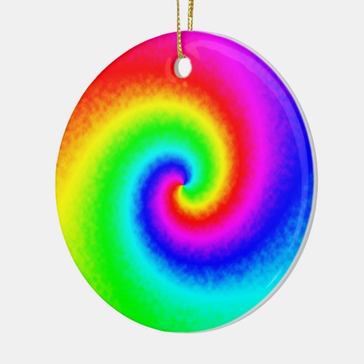  Hippie Boho Tie Dye Psychedelic Twirl Keramisch Ornament (Links)